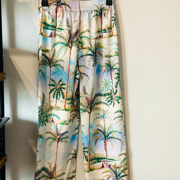 Topshop Hawaiian Print Beach Pants Sz 2 - Picture 12 of 16